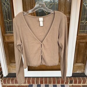 H&M Brown Button-Down Women's Top